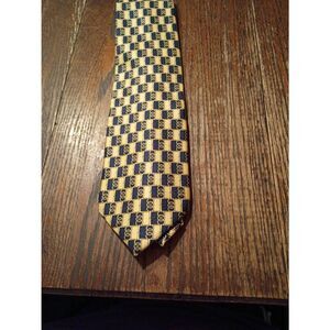 Meeting Street Gentleman Clothiers Blue Gold 100 Silk Tie Necktie Office Formal